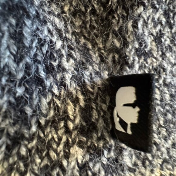 Karl Lagerfeld Paris Women’s Mockneck Sweater – Size Large – Marled Gray & Black - Picture 6 of 9